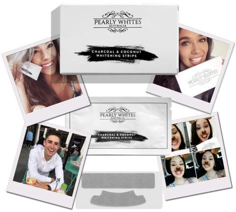 Pearly Whites Teeth Whitening Strips with Coconut & Charcoal
